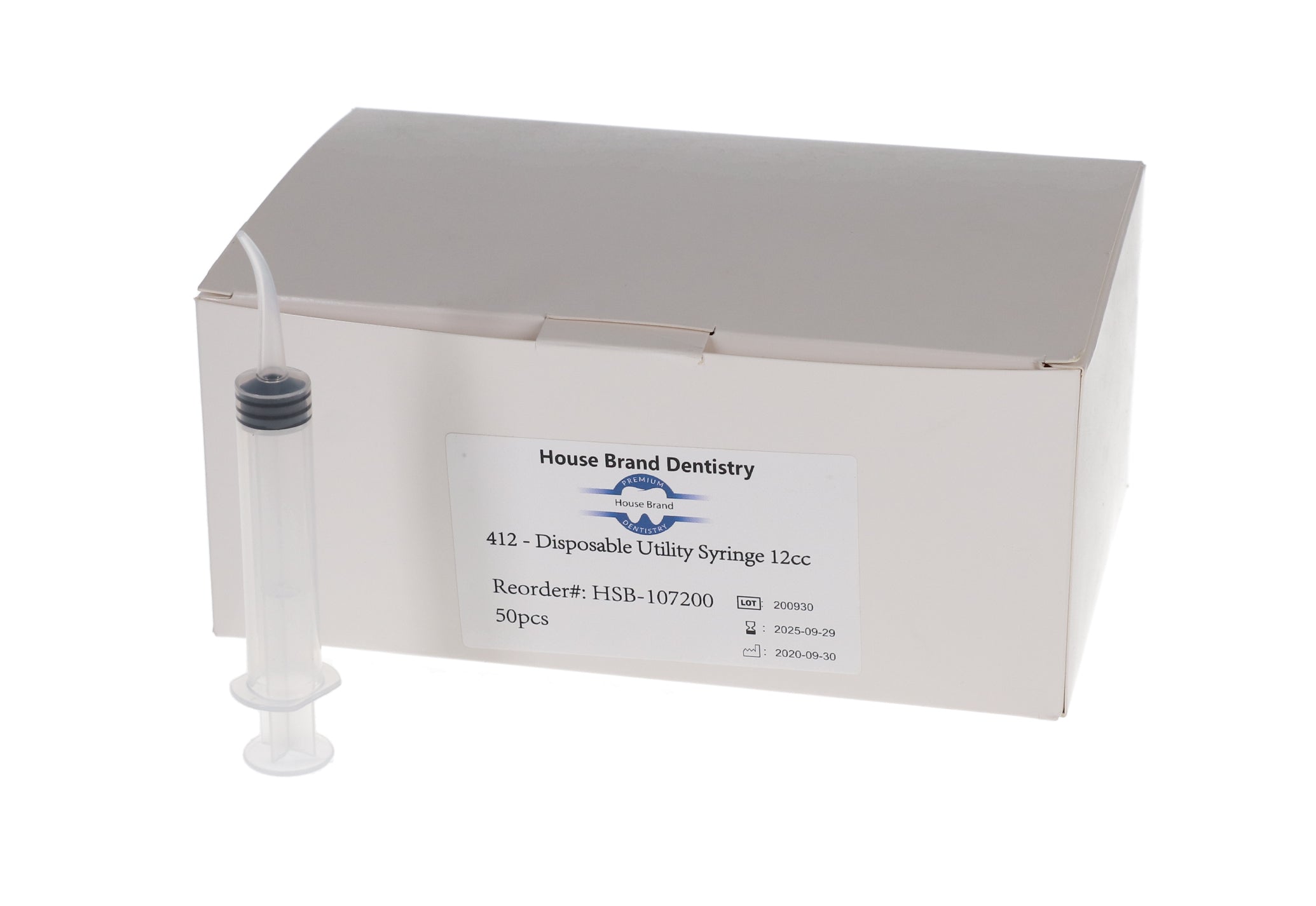 House Brand Dentistry 107200 Disposable Utility #412 Dental Syringe 12cc 50/Bx House Brand Dentistry 107200 Disposable Utility #412 Dental Syringe 12cc 50/Bx